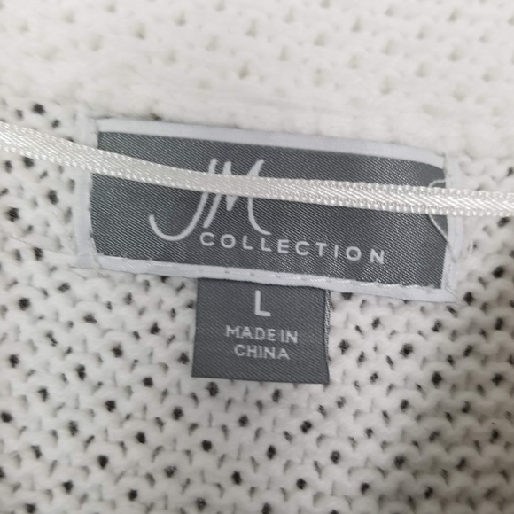 JM Collection Jackets & Coats Jm White Textured Sweater Jacket